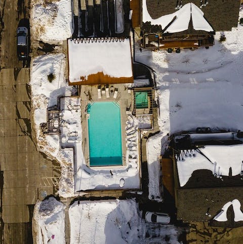 Take a dip in the shared, heated pool