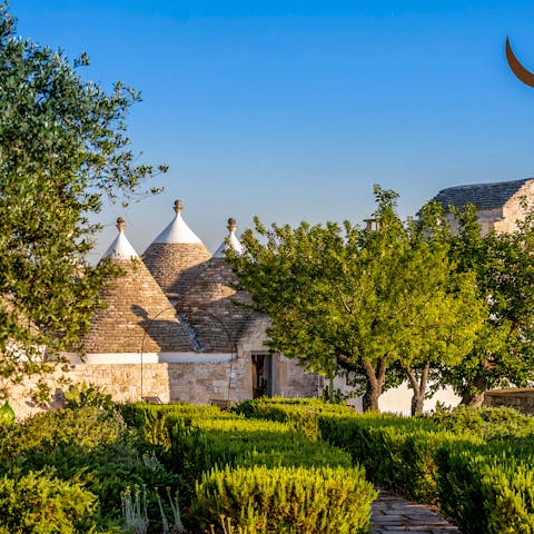 Enjoy staying in quirky restored trulli – there are lots of original features to admire