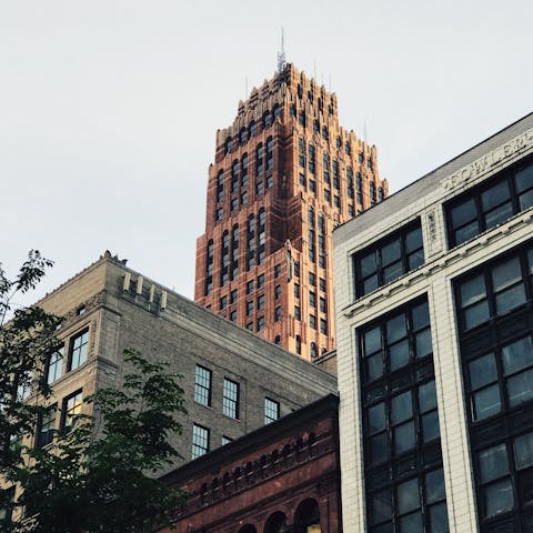 Highlights: Stay in the heart of downtown Detroit, just a seven-minute walk from the Guardian Building
