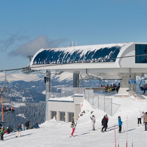 Head to the slopes in season – your home is a short walk from the ski bus stop for the Nassfeld ski area