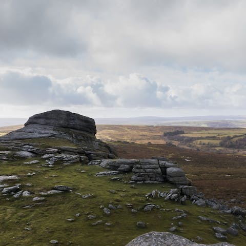 Follow hiking trails across Dartmoor National Park