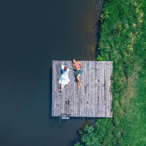 Give wild swimming a whirl down by the meandering river, just moments away