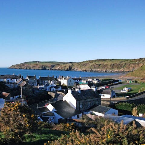 Explore the charming fishing village of Aberdaron, just a ten-minute drive away