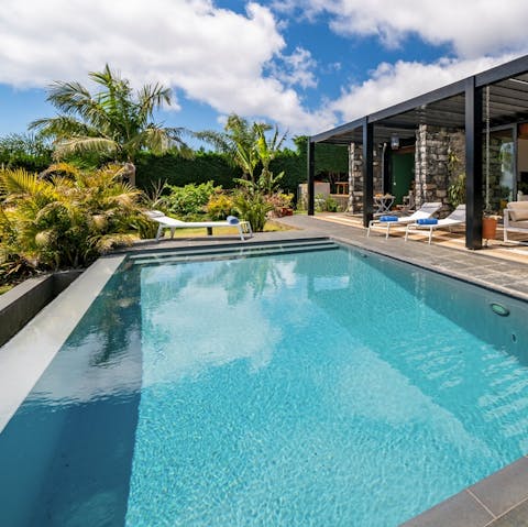 Cool off from the summer sun with a dip in the private pool 