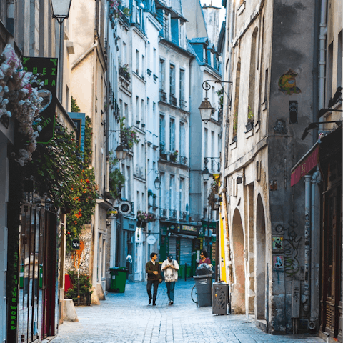 Explore Le Marais with its chic shops, art galleries and restaurants