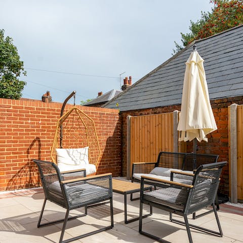 Take advantage of the summer sunshine in the private courtyard