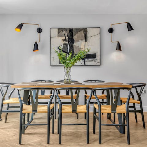 Gather around the eight-seater table for a family dinner