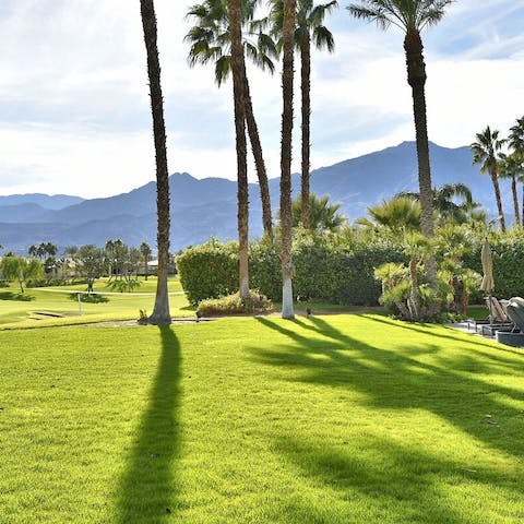 A garden that opens directly onto the golf course