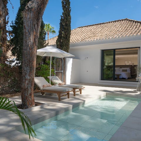 Enjoy a quiet moment from one of the private pools