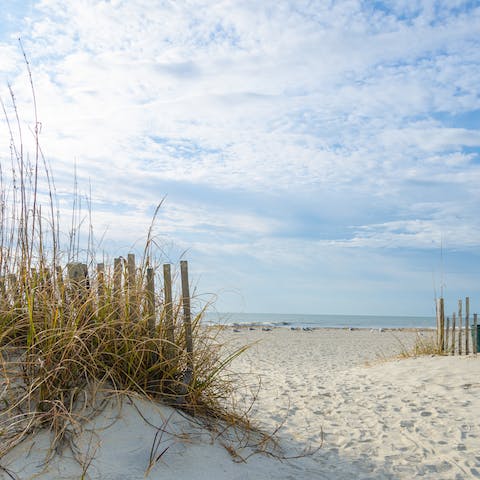 Take a stroll down to the beach – it’s just a block away