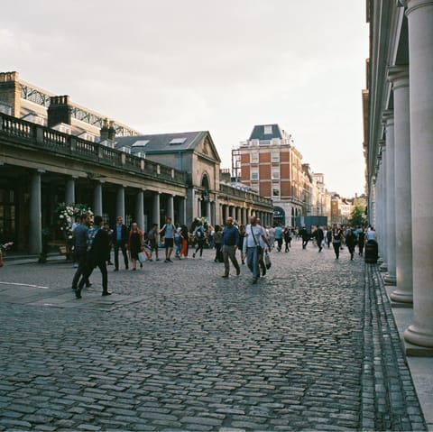 Take a stroll around Covent Garden, just a ten-minute walk away 
