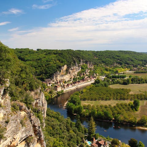 Explore the Dordogne countryside, seeking out beaches beside the river