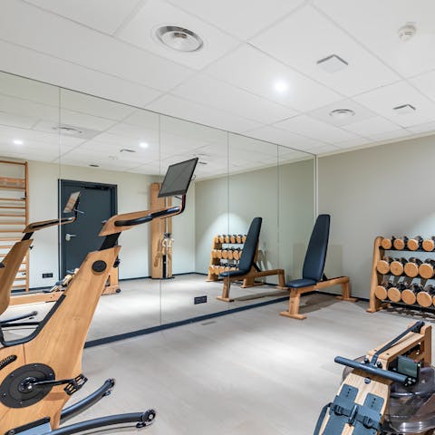 Get your heart rate up in the communal fitness centre