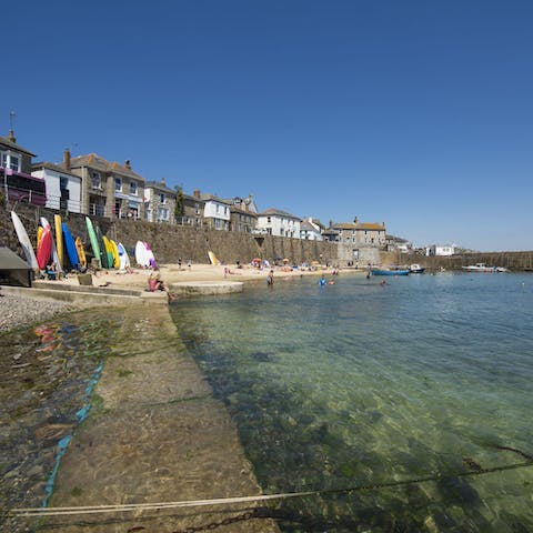 Take the four minute mosey down to Mousehole Harbour for an ice cream by the water
