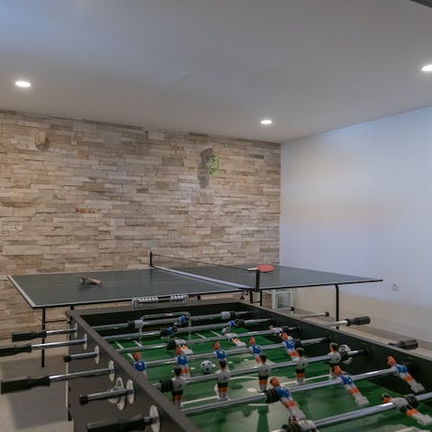 Start up a fierce rivalry in the villa's games room