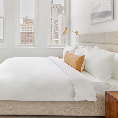 Wake up to Center City views in the stylish bedrooms
