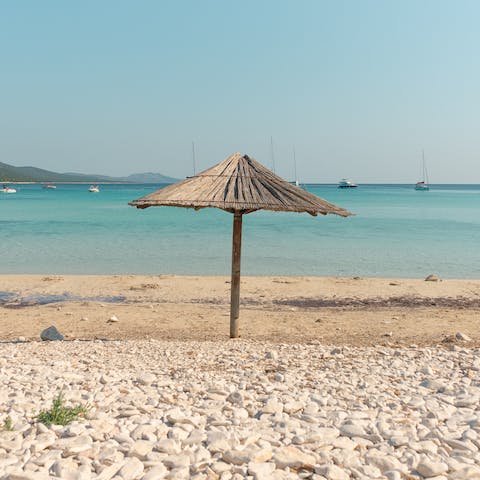 Relax on the shores of Vasiliki Beach, 350 metres from your doorstep