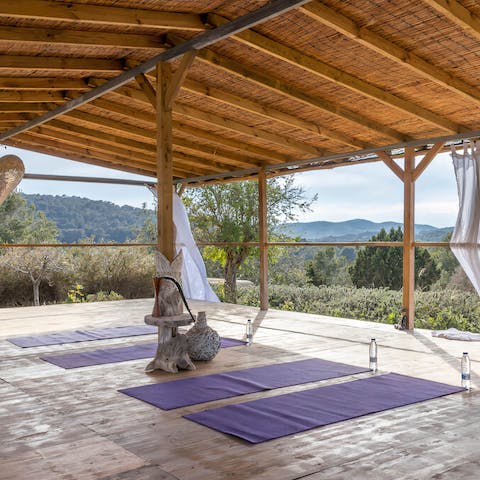 Start your day at the yoga and gym area, with panoramic views