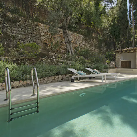 Splash the afternoon away  in the private pool