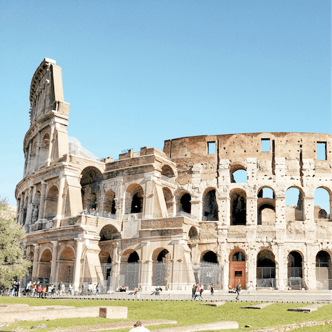 Marvel at the Colosseum, just over half an hour's walk away