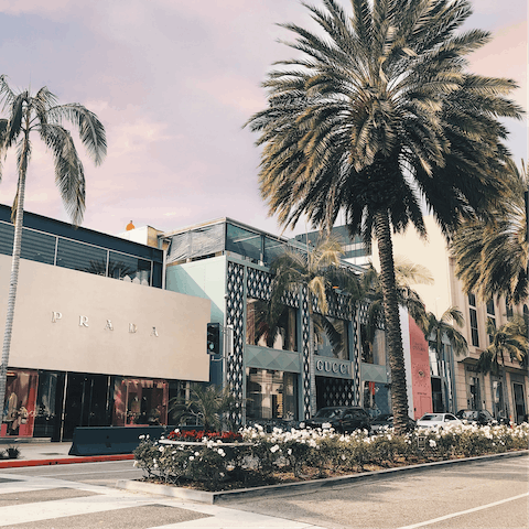 Shop till you drop at Beverly Hills' Rodeo Drive just a seven-minute drive or thirty-minute walk away