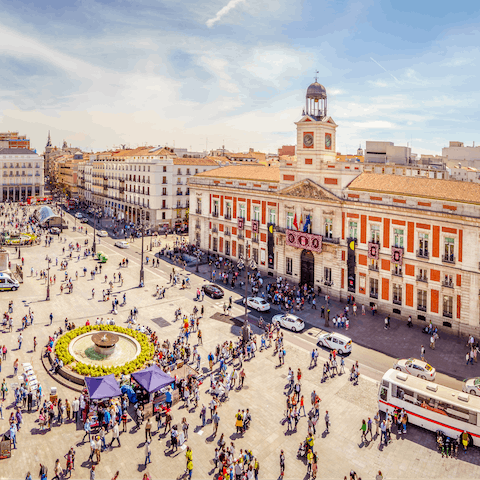 Stay in the centre of Madrid, just an eight-minute walk away from the Puerta del Sol