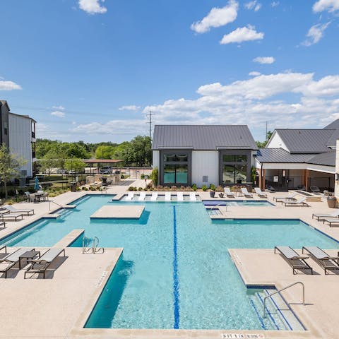 Cool off in the large pool