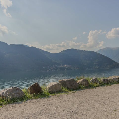 Stretch your legs with a leisurely stroll by Lake Como, right on your doorstep