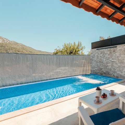 Sink into the private pool as the Turkish sun warms your skin