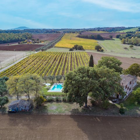 Stay secluded in the rolling Umbrian countryside