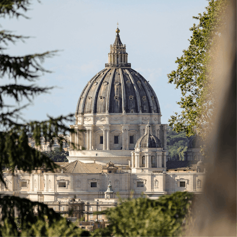 Walk ten minutes to St. Peter's Basilica and the Sistine Chapel