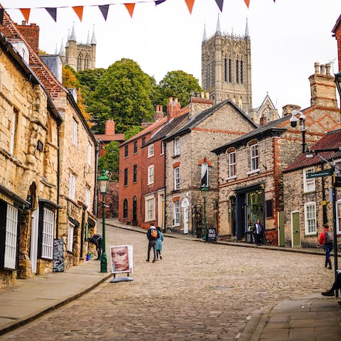 Stroll through the historic cobbled streets of Lincoln