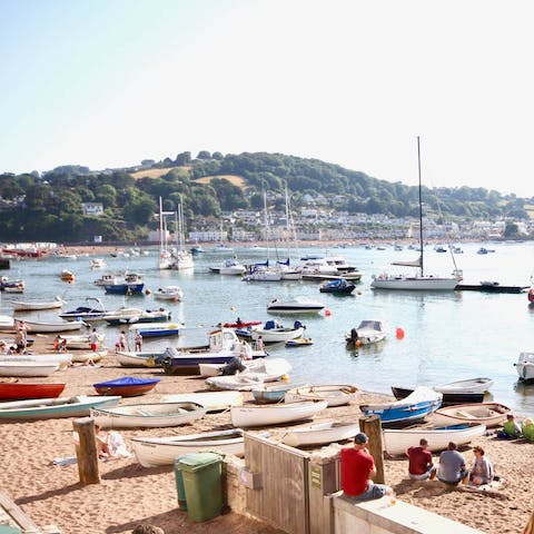 Set up camp for a day on Tegnimouth Beach just a seven-minute walk away 