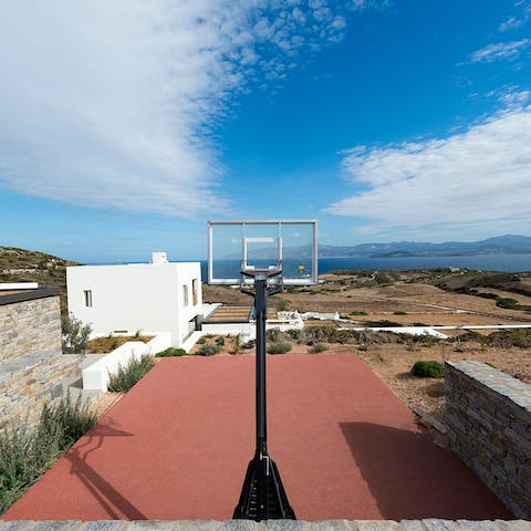 Practise your basketball skills on the court