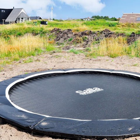 Let the kids tire themselves out on the trampoline