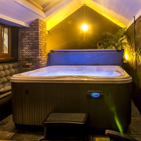 Take a long, luxurious dip in your private hot tub