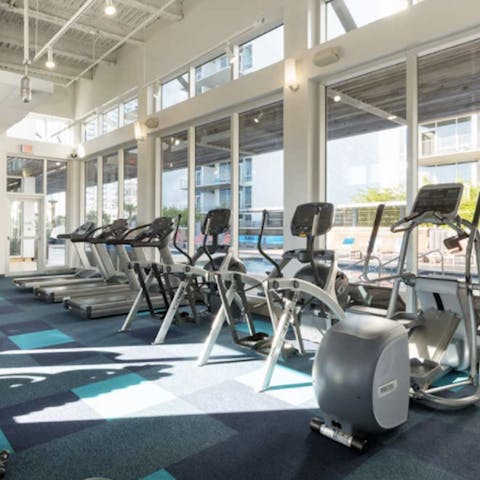 Work up a sweat in the on-site gym