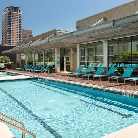 Cool off in the swimming pool