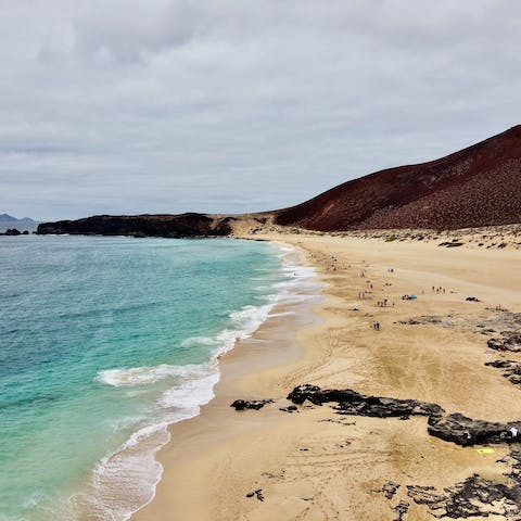 Walk to some of Lanzarote's most beautiful beaches 