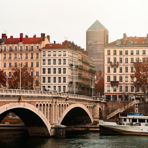 Explore Lyon from its central 1st Arrondissement, surrounded by bars, restaurants, museums, and cafes