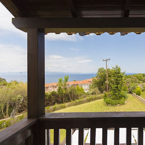 Admire the ocean views from the private balcony 