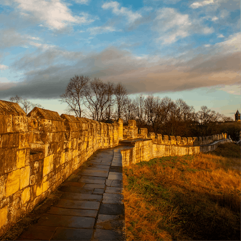 Join the City Wall Trail and walk around the ancient perimeter, nine minutes from home
