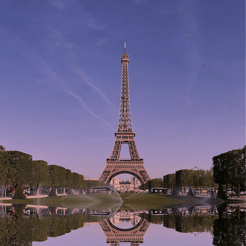 Stroll over to the iconic Eiffel Tower and capture that iconic shot