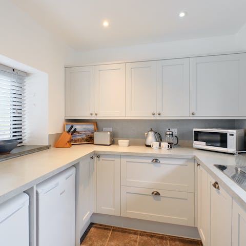 Follow a local recipe and make traditional Cornish pasties in this bright kitchen