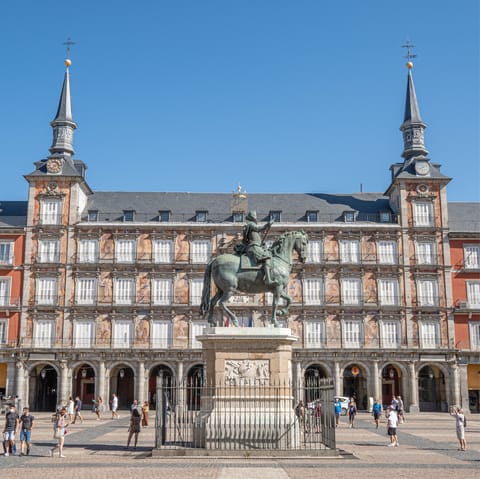 Visit the bustling Plaza Mayor, filled with bars and restaurants