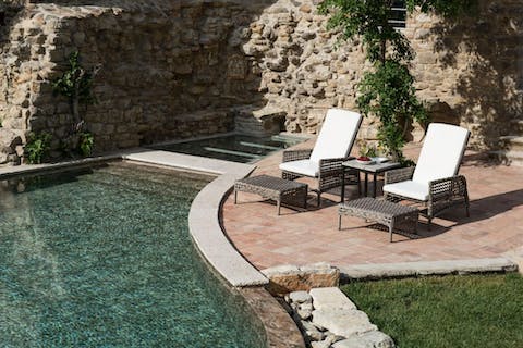 Soak up the Italian sunshine on the pool terrace