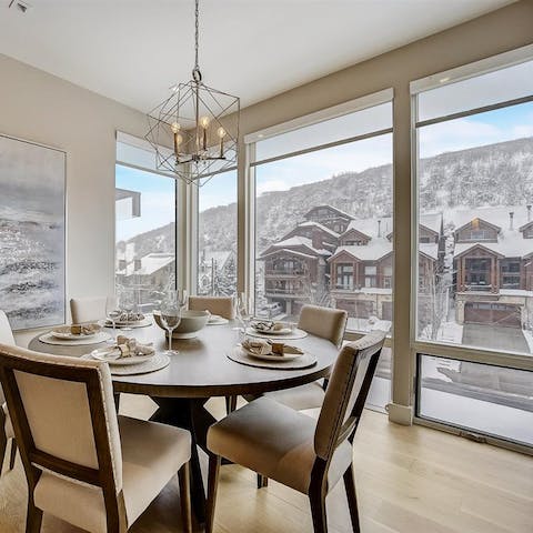 Chat around the dining table while the private chef cooks up a feast