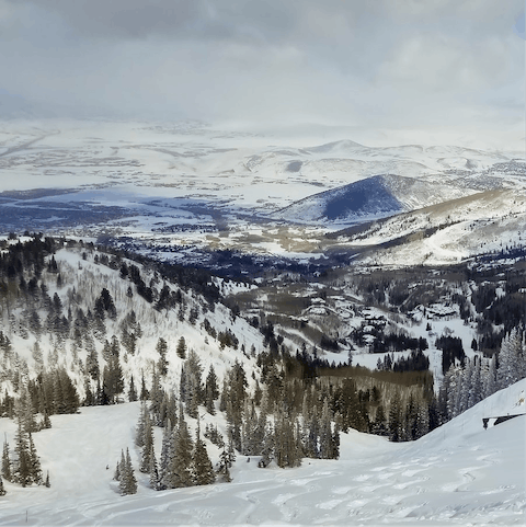 Hop on the chairlift at Deer Valley Ski Resort – a three-minute drive from home