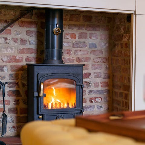 Light the log burner for cosy evenings playing board games