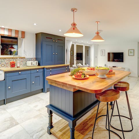 Bespoke open kitchen with underfloor heating